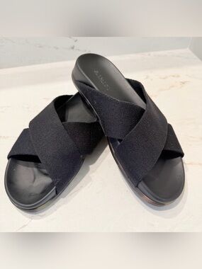 Rothy's Black Crisscross Slide Sandals